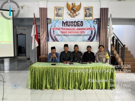 Wujudkan Transparansi, Desa Bendoroto Gelar Musdes Laporan Pertanggungjawaban APBDesa TA 2025